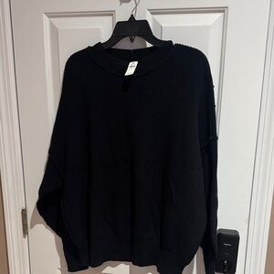Aerie Classic Black Crew Neck Sweater